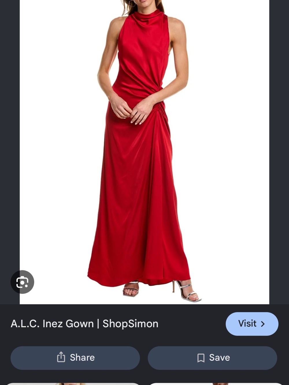 A.L.C. Red Sleeveless Ruched Evening Gown NWT